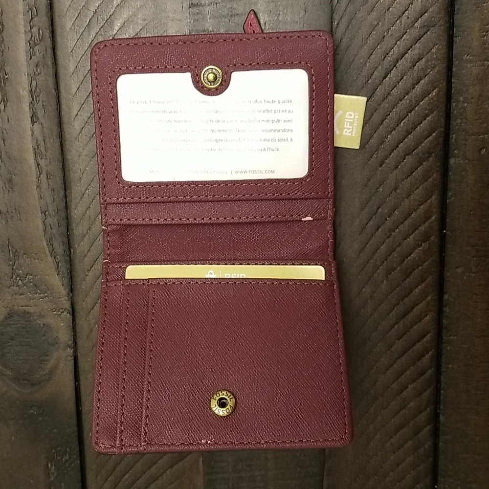 Fossil Emma Mini Wallet RFID Leather Multicolor Patchwork - Picture 6 of 15